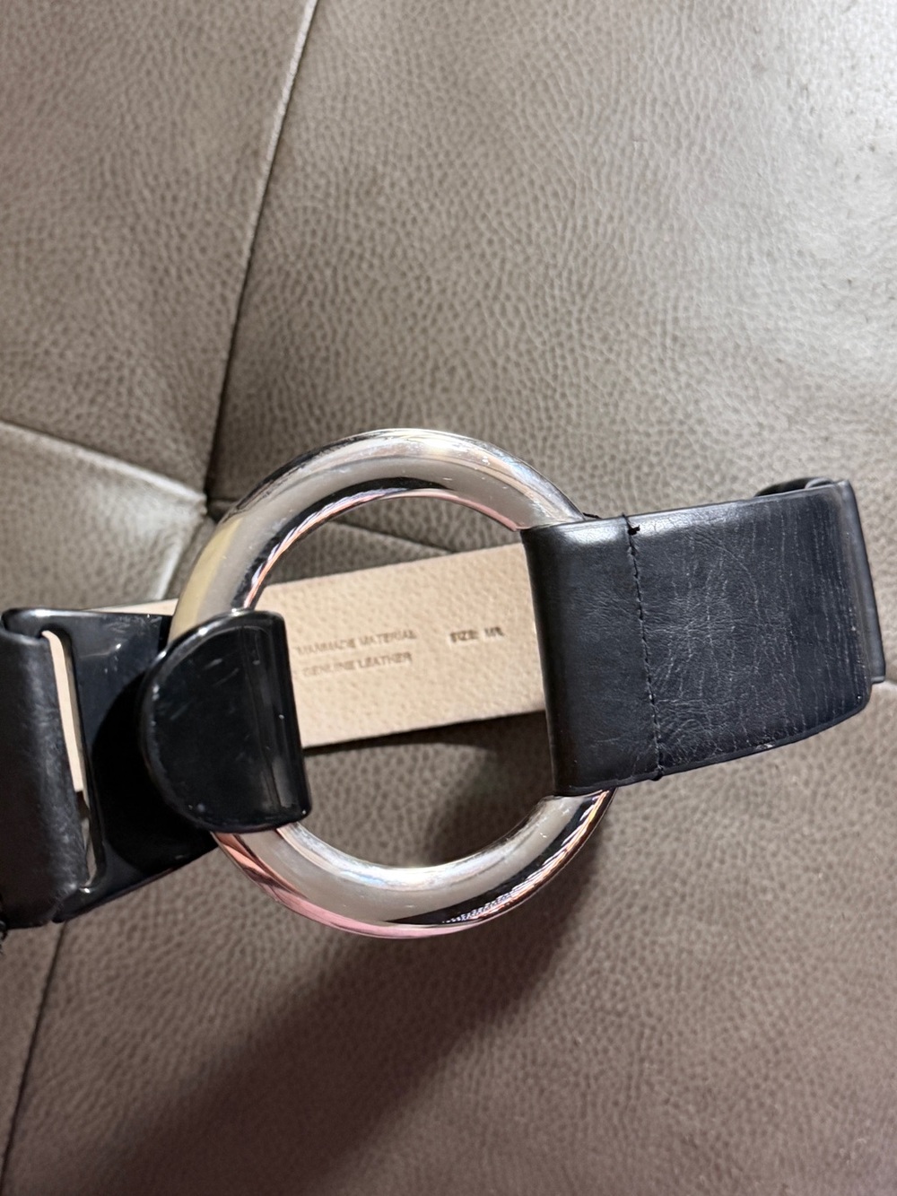 Chicos Black Leather Shoulder Bag with Silver Ring Detail - Picture 3 of 7